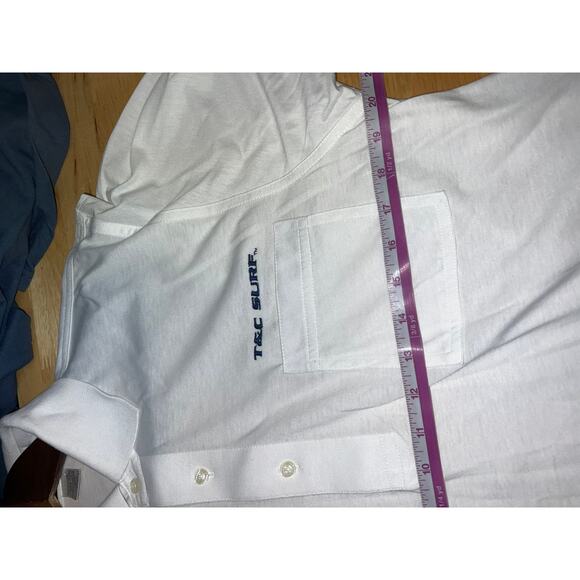 Vintage T&C Surf Polo Shirt Hawaii White Short Sleeve Collared Surfing 90s M - Picture 7 of 8